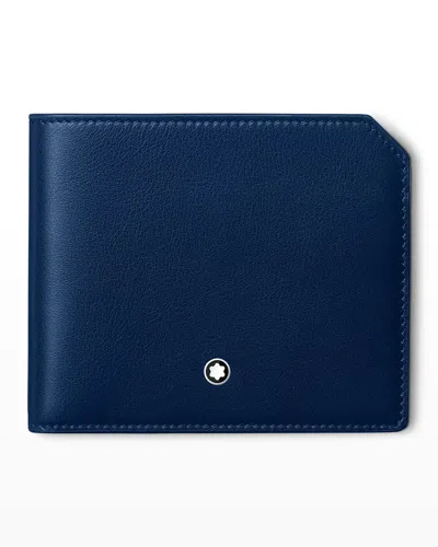 Montblanc Men's Meisterstück Leather Bifold Wallet In Blue