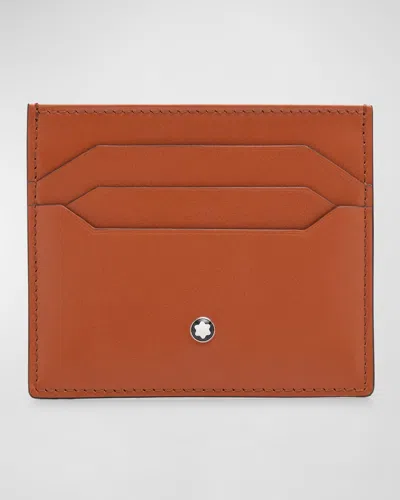 Montblanc Men's Meisterstuck Leather Card Holder In Orange