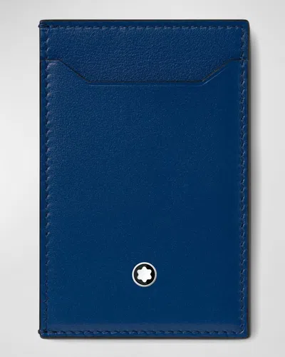 Montblanc Men's Meisterstück Leather Pocket Card Holder In Black Blue