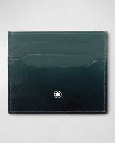 Montblanc Meisterstuck 100 Years Collection 6cc Leather Card Holder In Green
