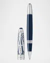 Montblanc Meisterstuck The Origin Collection Doue Legrand Precious Resin Rollerball Pen In Blue