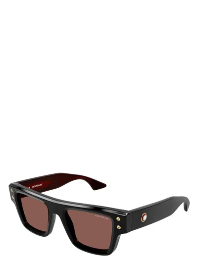 Montblanc Men's  Mb0253s 008 Sunglasses In Black