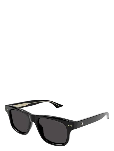 Montblanc Mb0319s Sunglasses In Black Black Smoke