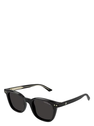 Montblanc Mb0319s Sunglasses In Black Black Smoke
