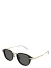 Montblanc Eyewear Round Frame Sunglasses In Black