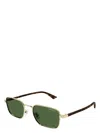 Montblanc Green Metal Sunglasses In Gold