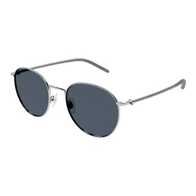 Montblanc Men's  Mb0343sa 003 Sunglasses In Silver