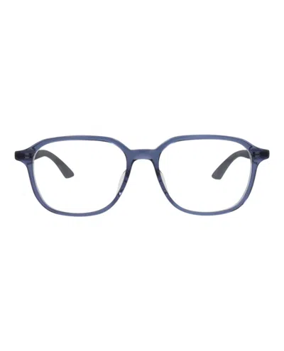 Pre-owned Montblanc Men's  Roundframe Recycled Acetate Optical Frames In Blue Ruthenium Transparent (mb0335oa/3
