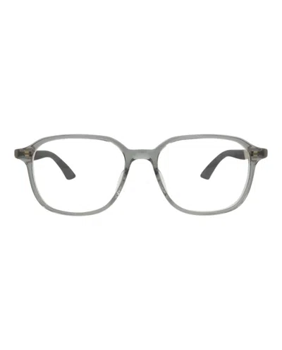 Pre-owned Montblanc Men's  Roundframe Recycled Acetate Optical Frames In Grey Gold Transparent (mb0335oa/300150