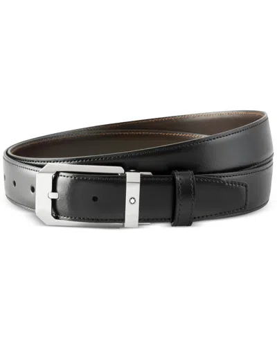 Montblanc Leather Reversible Pin Buckle Belt In Black,brown