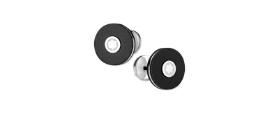 Montblanc Men's Pix Stainless Steel & Black Resin Cuff Links