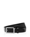 Montblanc Men's Rectangular Shiny Pin Buckle Belt In Black