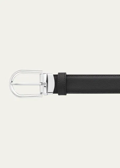 Montblanc Men's Reversible Leather Buckle Belt In Black &amp; Brown