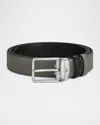 Montblanc Men's Reversible Saffiano Leather Belt In Black