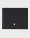 Montblanc Textured Bi-fold Wallets Design Stylish In Black
