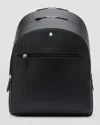 Montblanc Sartorial Medium Cross-grain Leather Backpack In Black