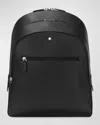 Montblanc Sartorial Medium Cross-grain Leather Backpack In Black
