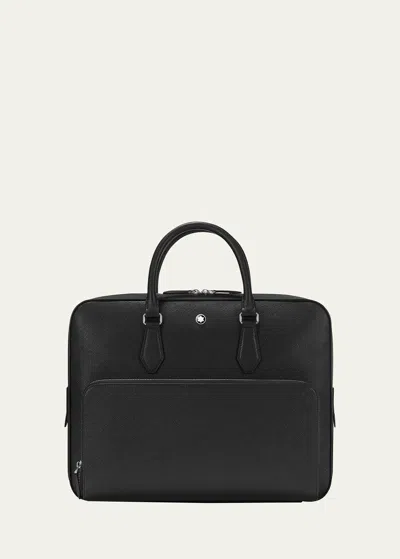 Montblanc Sartorial Medium Leather Briefcase Document Case In Black