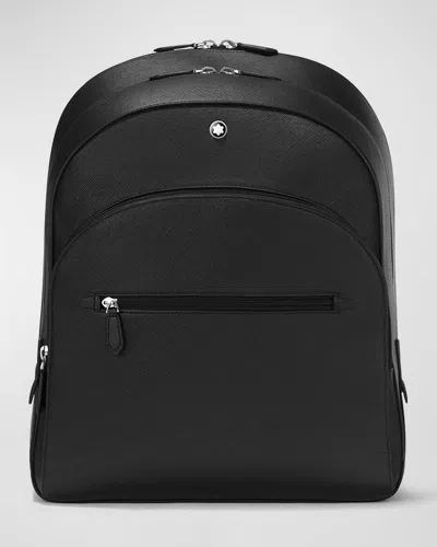 Montblanc Men's Sartorial Medium Leather Backpack In Black