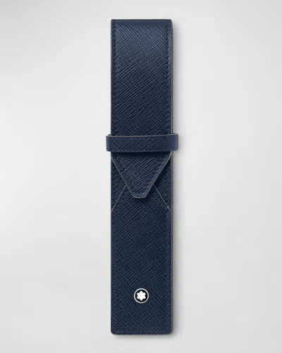 Montblanc Men's Sartorial Saffiano Leather 1-pen Pouch In Blue