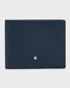 Montblanc Sartorial Cross-grain Leather Billfold Wallet In Blue