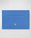 Montblanc Sartorial 5cc Leather Card Holder In Blue