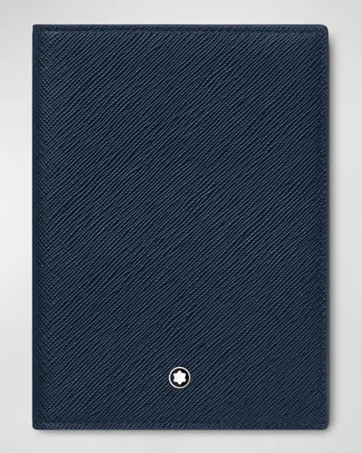 Montblanc Men's Sartorial Saffiano Leather Passport Holder In Blue