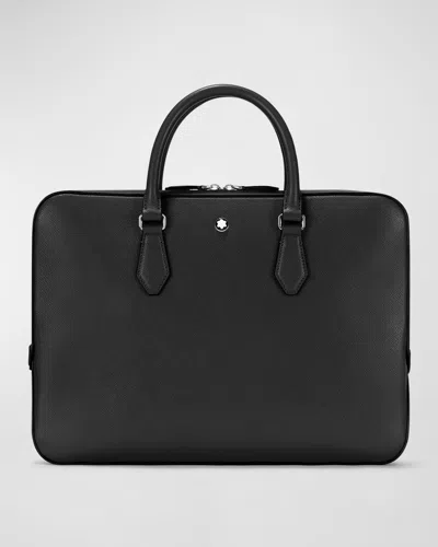 Montblanc Men's Sartorial Slim Leather Briefcase In Black
