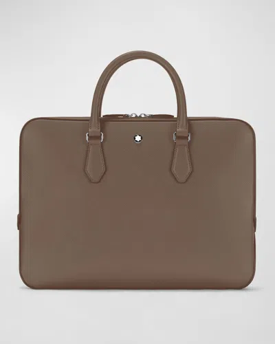 Montblanc Men's Sartorial Thin Leather Briefcase In Brown