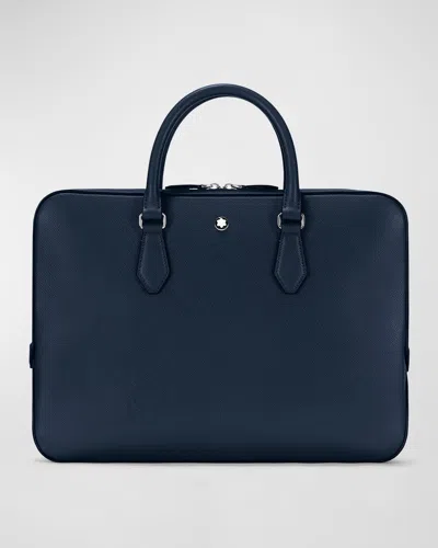 Montblanc Sartorial Leather Document Case In Ink Blue