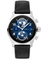 Montblanc Men's Summit 3 Black Leather Strap Smart Watch 42mm In Black