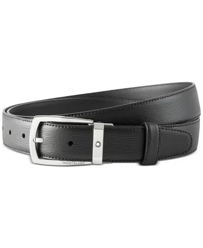 Montblanc Leather Reversible Pin Buckle Belt In Black,brown