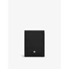 Montblanc Mens Black Sartorial Logo-embellished Grained-leather Card Holder In Black