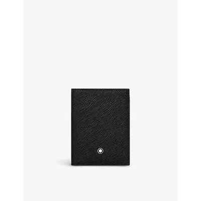Montblanc Mens Black Sartorial Logo-embellished Grained-leather Card Holder