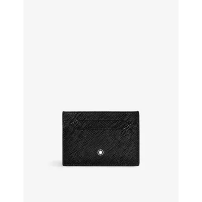 Montblanc Sartorial Logo-embellished Grained-leather Card Holder In Black
