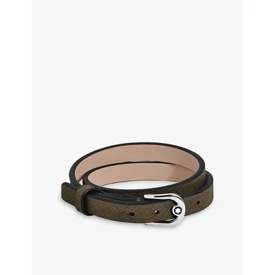 Montblanc Mens Horseshoe-buckle Leather Bracelet In Multi
