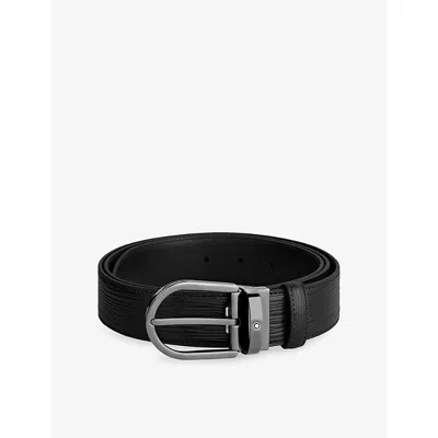 Montblanc Mens Multi-coloured Horseshoe Buckle Leather Belt