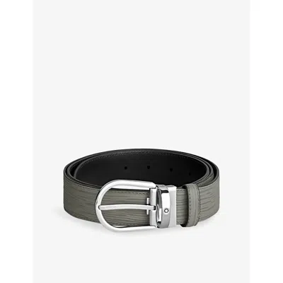 Montblanc Mens Multi-coloured Logo-plaque Leather Belt