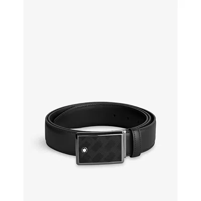 Montblanc Mens Multi-coloured Logo-print Leather Belt