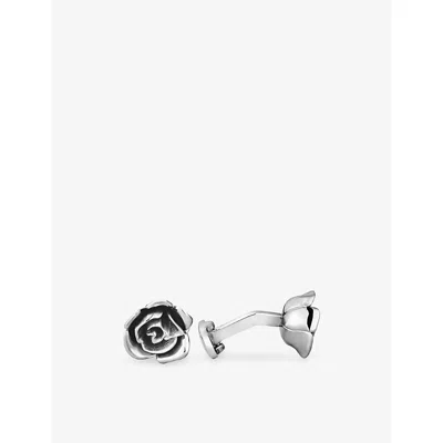 Montblanc Mens Romeo And Juliet Rose Stainless-steel Cufflinks In Metallic