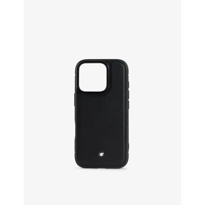 Montblanc Ens  Sartorial Iphone 16 Pro Max Leather Phone Case In Black