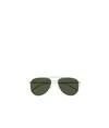 Montblanc Metallic Pilot-frame Sunglasses In Green