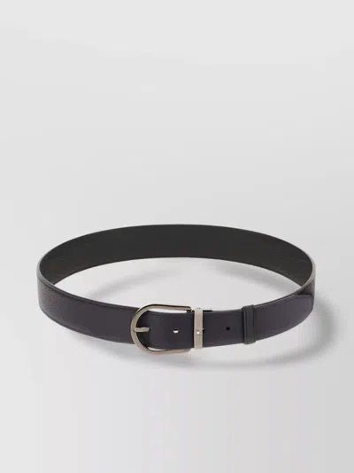 Montblanc Midnight Reversible Leather Belt In Black