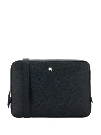 Montblanc Mini Leather Cross Body Bag In Blue