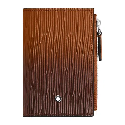 Montblanc Mini Vertical Wallet 6cc In Corteccia Sfumato Leather