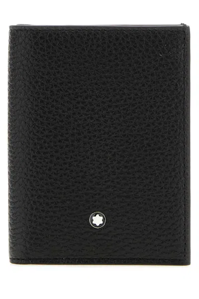 Montblanc Mini Wallet 4cc In Grain Leather In Black