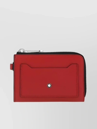Montblanc Modern Rectangular Wallet With Silver-tone Hardware In Red