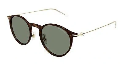 Pre-owned Montblanc Mont Blanc Mb0097s-007 Havana Sunglasses