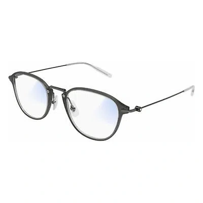 Pre-owned Montblanc Mont Blanc Mb0155s-005 Grey Ruthenium Photocromatic Sunglasses In Blue