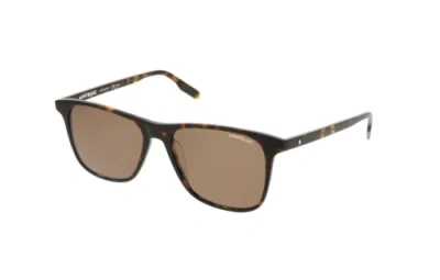 Pre-owned Montblanc Mont Blanc Mb0174s-002 Havana Havana Brown Sunglasses